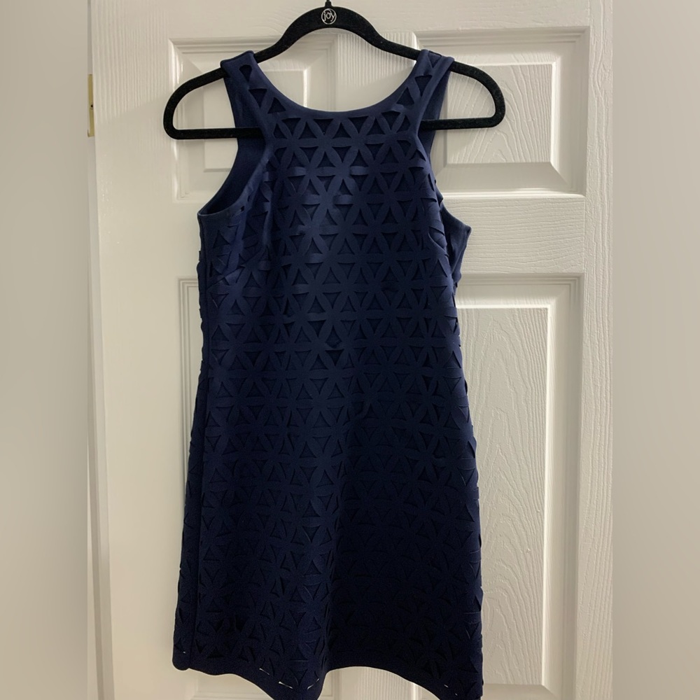 Navy Lily Pulitzer dress with gold zipper